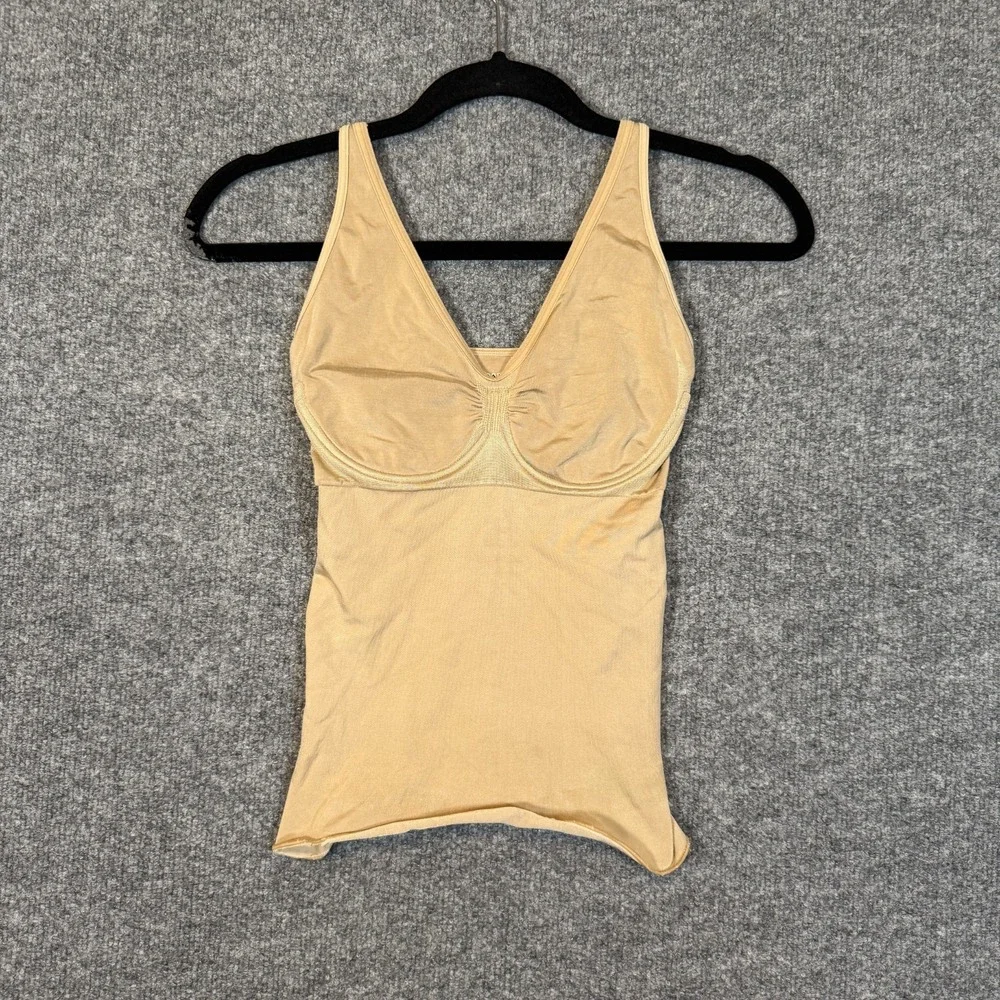 Spanx Shirt Womens Small Beige Tank Top Cami Shapewear Vneck Stretch No‎ Padding